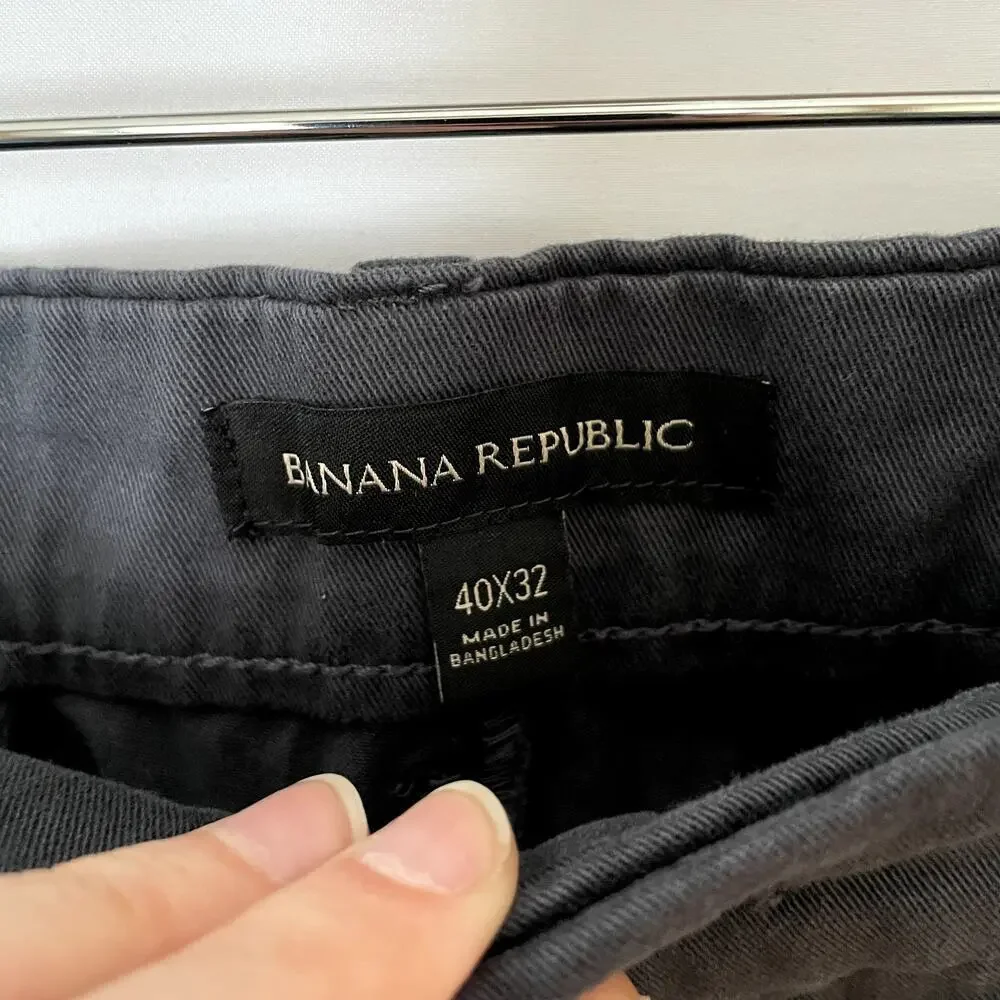 Banana Republic gray pants men's trousers 40 x 32 cotton blend work pants